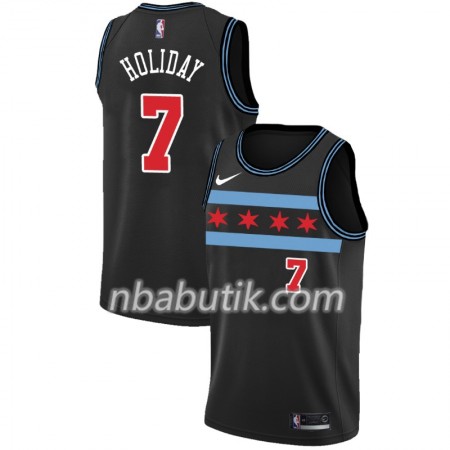 NBA Mænd Trøje Chicago Bulls Justin Holiday 7 2018-19 Nike City Edition Sort Swingman